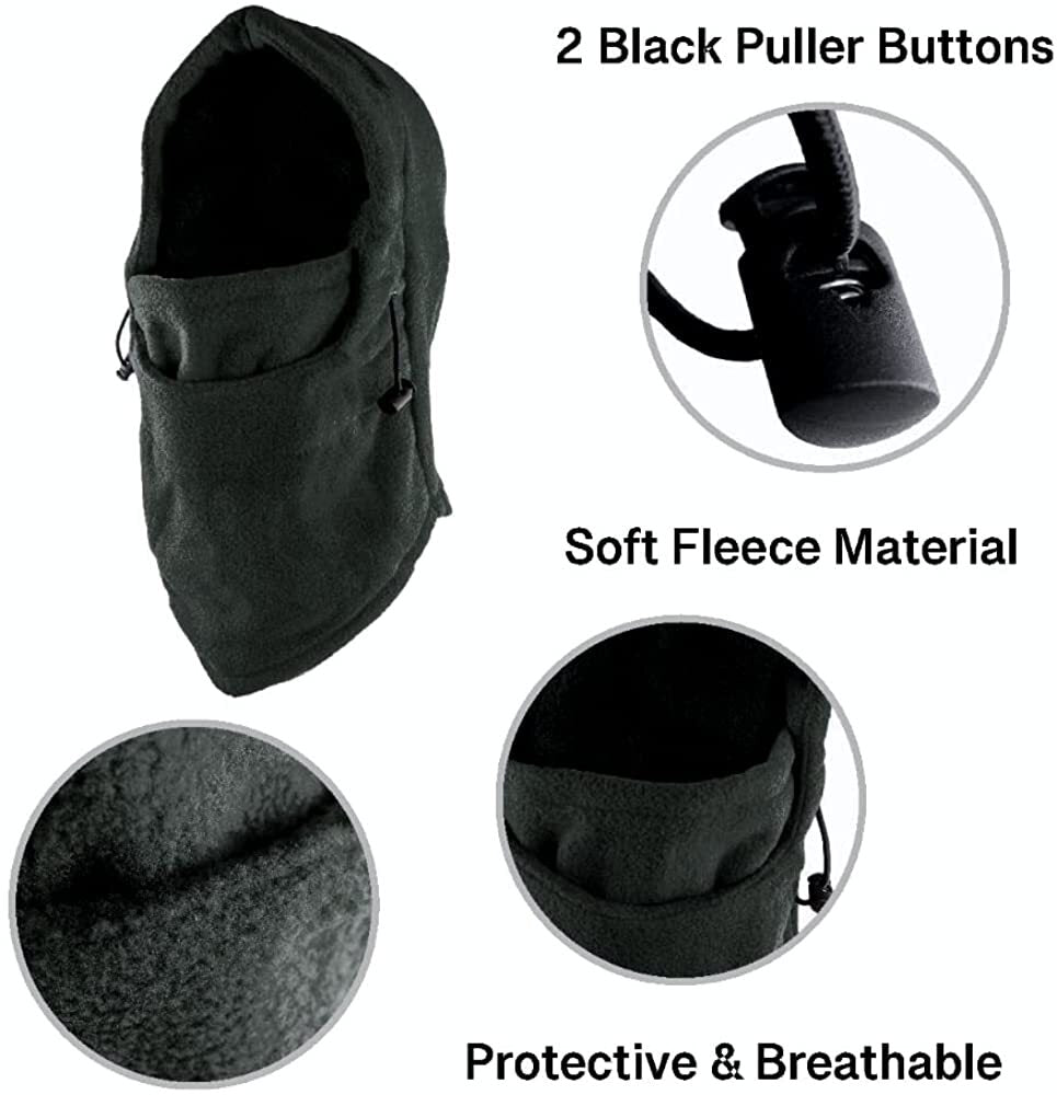 Winter Ski Warm Hood – Outdoor Double Layer Thick Fleece Windproof Cap