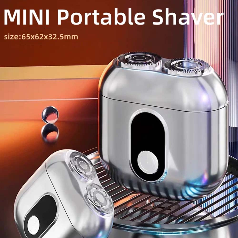 Portable Rotary Travel Shaver - Cordless Wet & Dry Beard Trimmer, High Speed