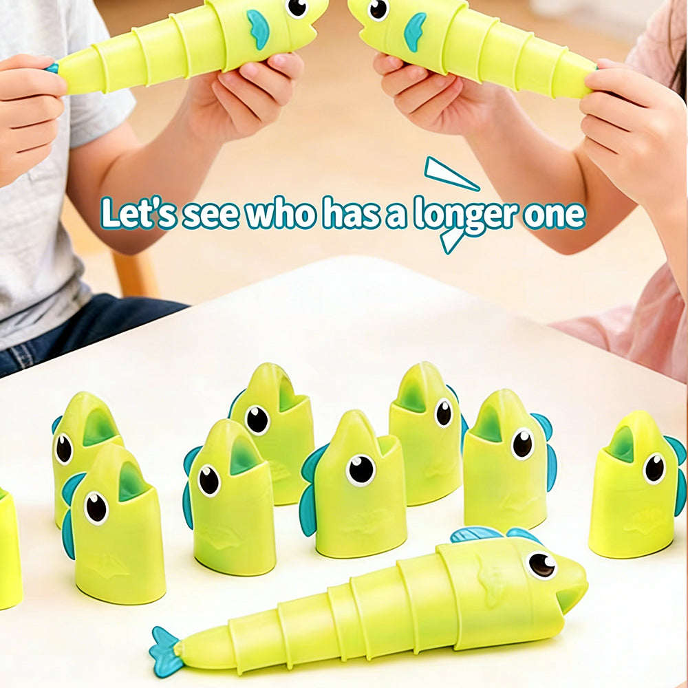 Family Fishing Challenge Kit – Measure & Compete, Colorful Retractable Fish Toy Set (8 Fish + 2 Rods)