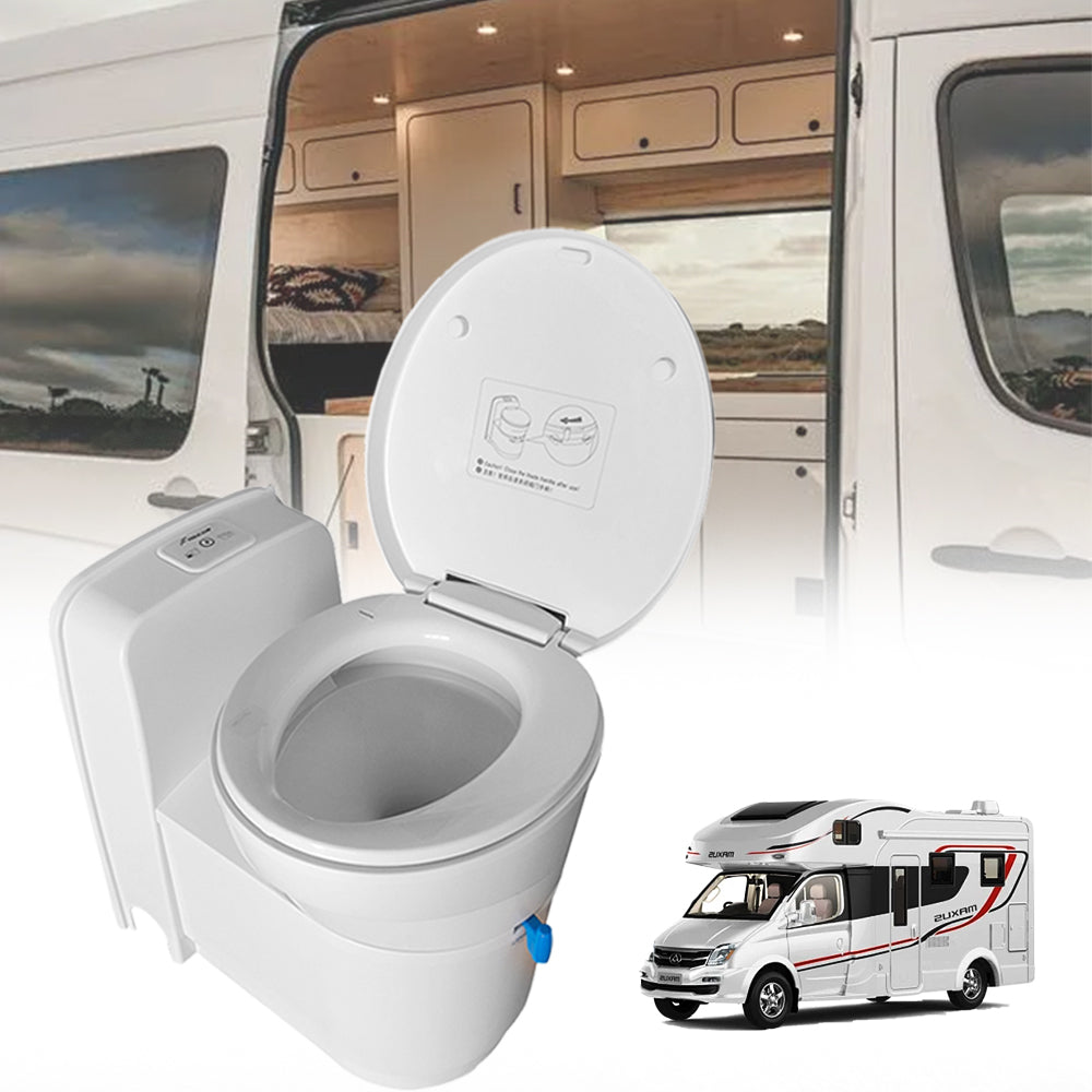RV Caravan Toilet 3J-W5000 – Compact, Hygienic, Rotating Bowl, 17.2L Tank