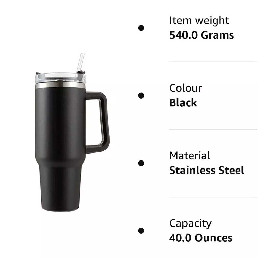 40 oz Tumbler Cup with Straw Lid Insulated Stainless Steel Water Bottle Tumbler