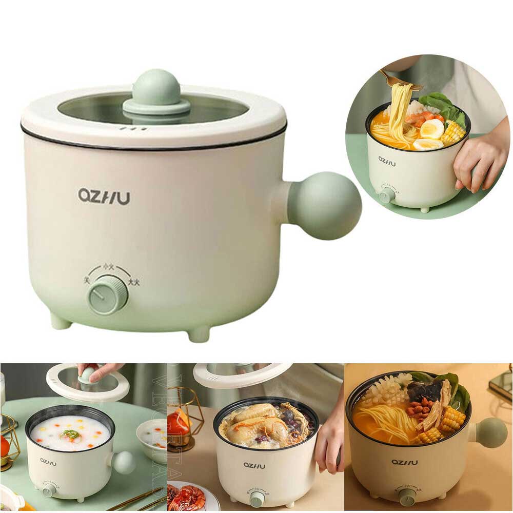 Portable Mini Electric Cooker – 1-2 Person Small Boiling & Stewing Pot for Dorm, Office & Travel