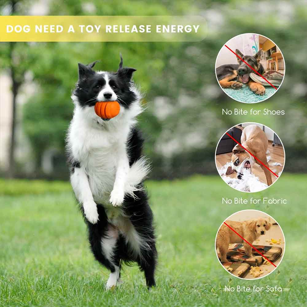 Indestructible Dog Chew Toy – Treat Dispenser & Interactive Pet Toy, Orange, 10cm