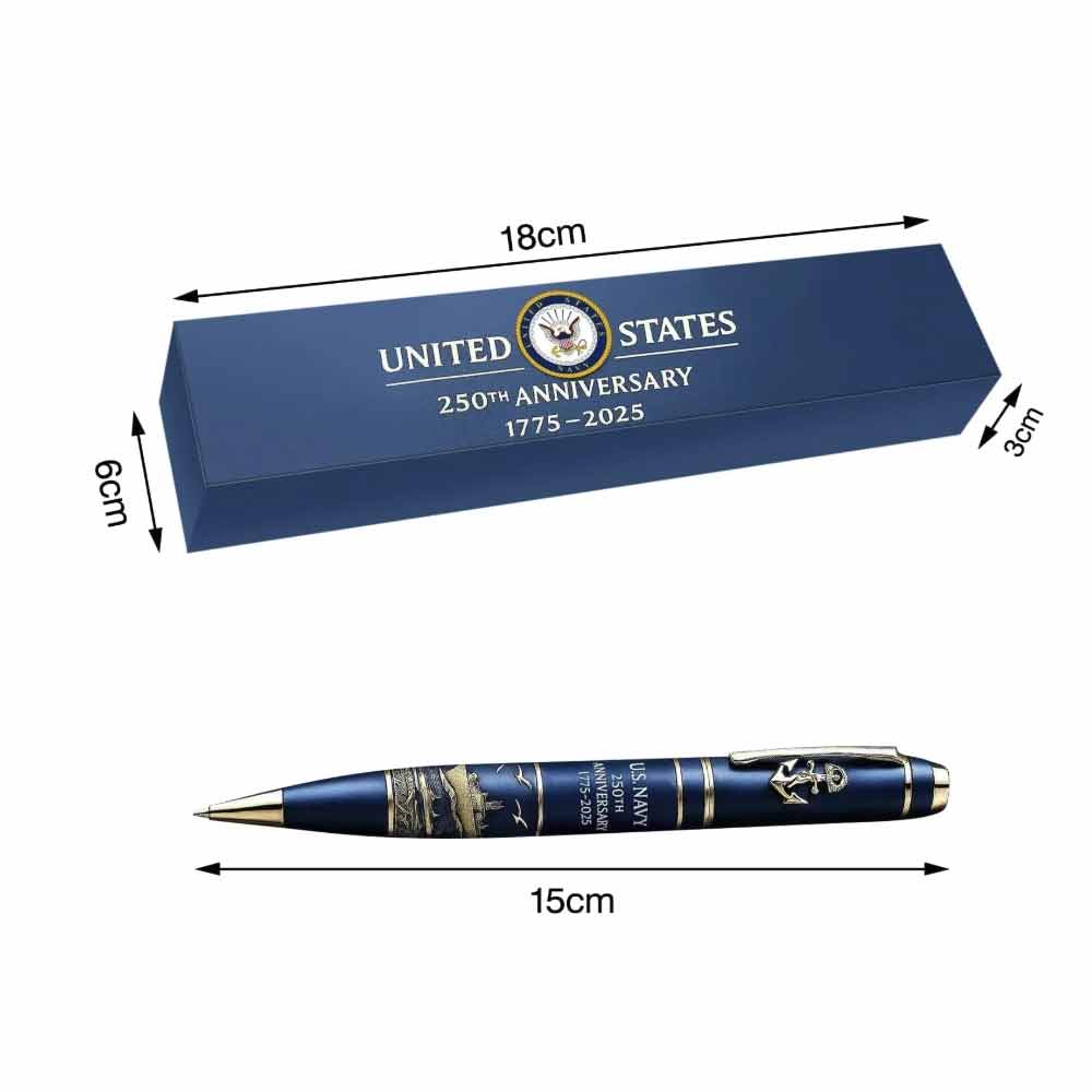 U.S. Navy 250th Anniversary Commemorative Pen (1775–2025) – Naval Gift & Collectible