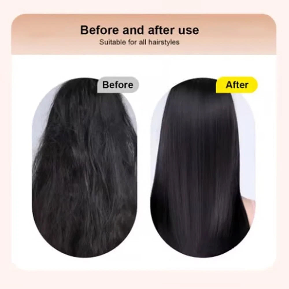 2-in-1 Cordless Mini Hair Straightener Brush | Portable Straightening & Styling Tool with 3 Temperature Settings