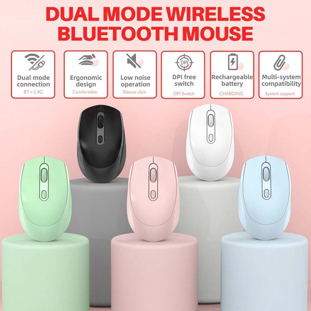 2.4GDual Mode Wireless Bluetooth Mouse Rechargeable Silent Ergonomic forLaptopPC