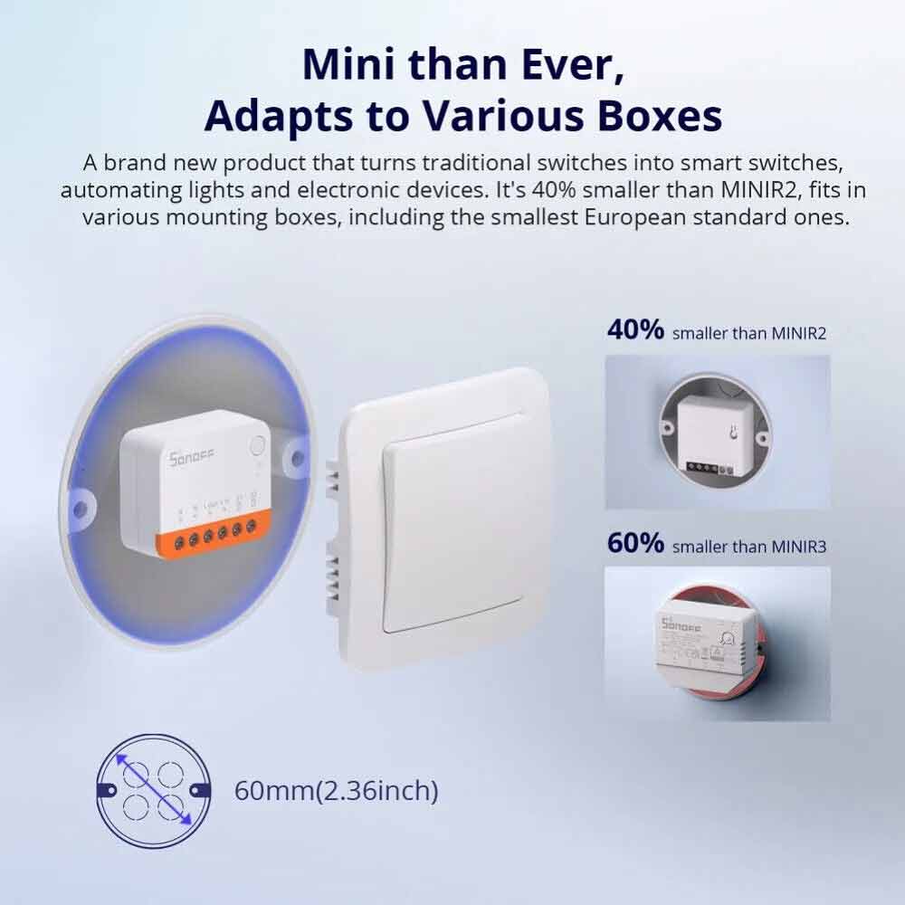 SONOFF MINIR4 10A Mini Wifi Wireless Smart Switch Timer for Alexa Google Home