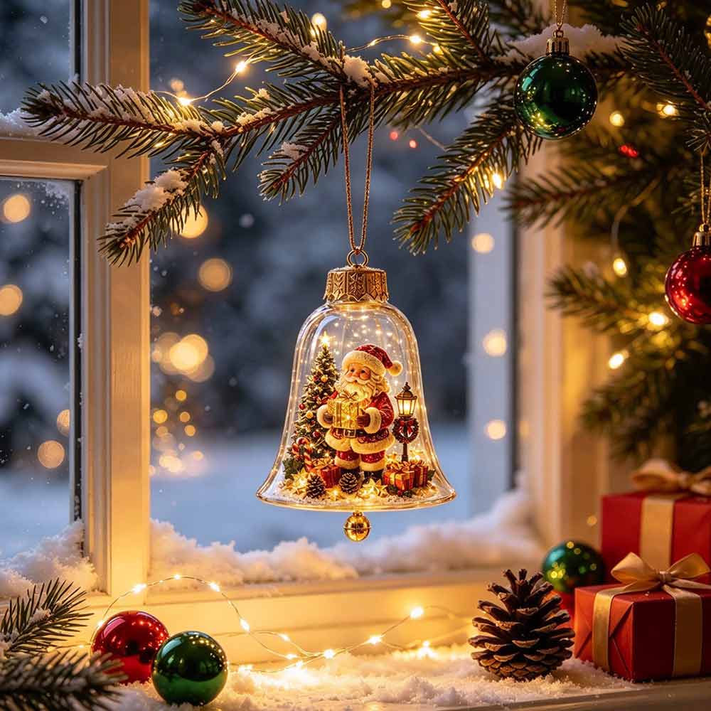 Christmas LED Story Ornament – Glowing Mini Holiday Scene, Hanging & Tabletop