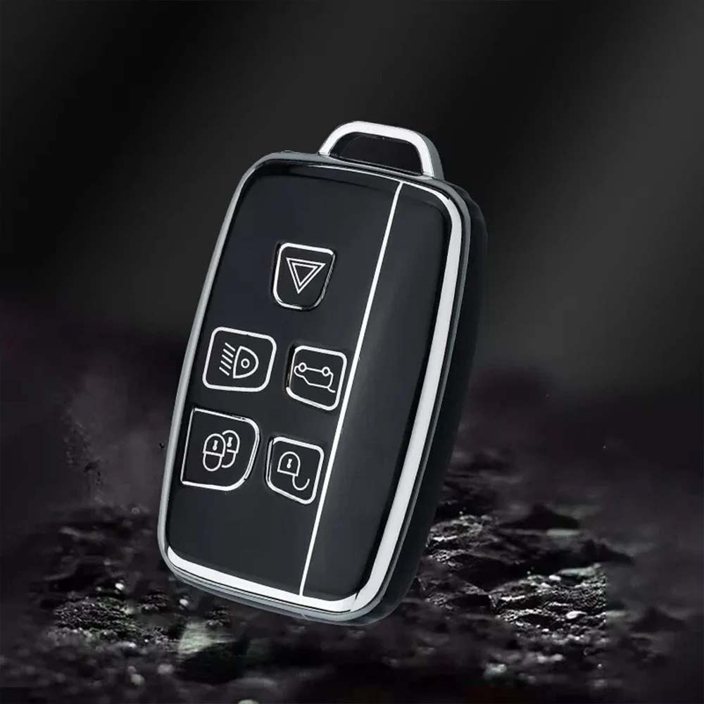 TPU Remote Key Cover Fob Case with Rope Keyring for Land Rover & Jaguar Models
