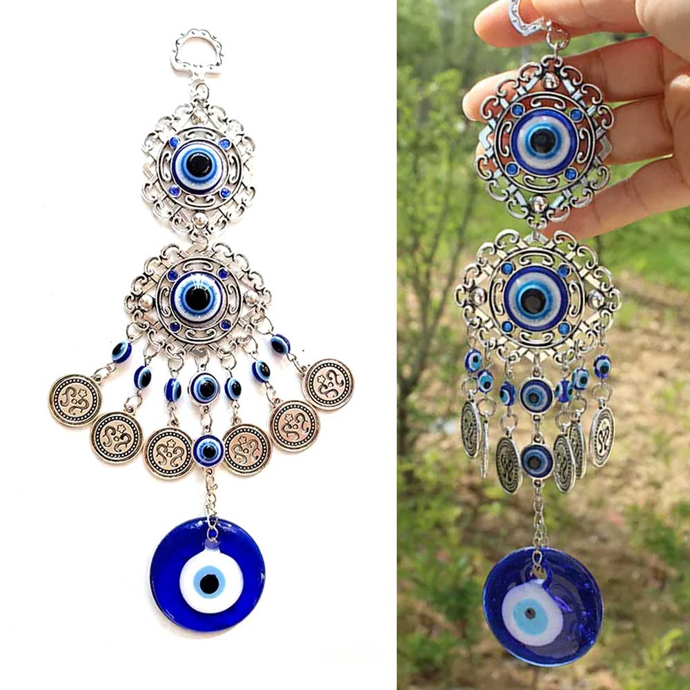 Turkish Blue Evil Eye Hamsa Hand Elephant Amulet Wall Protection Hanging Gift