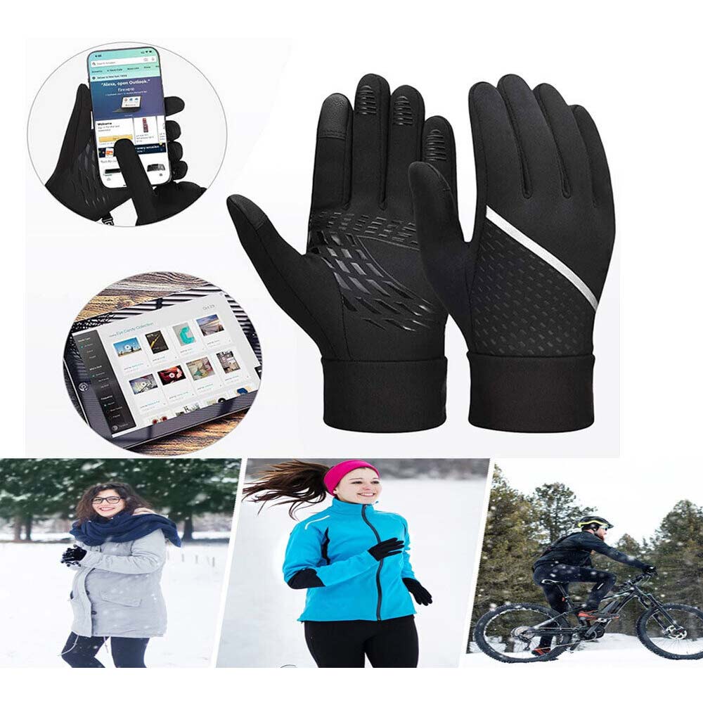 Winter Thermal Warm Gloves with Touch Screen Fingers Windproof Water Resistant