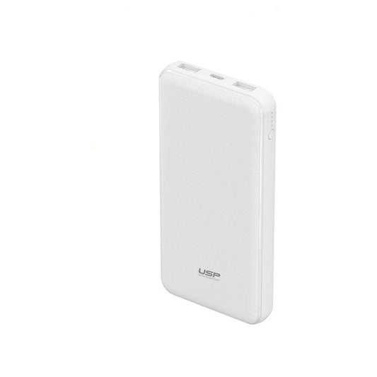 USP Power Bank 10K mAh (10000mAh)with 3 USB Outputs White