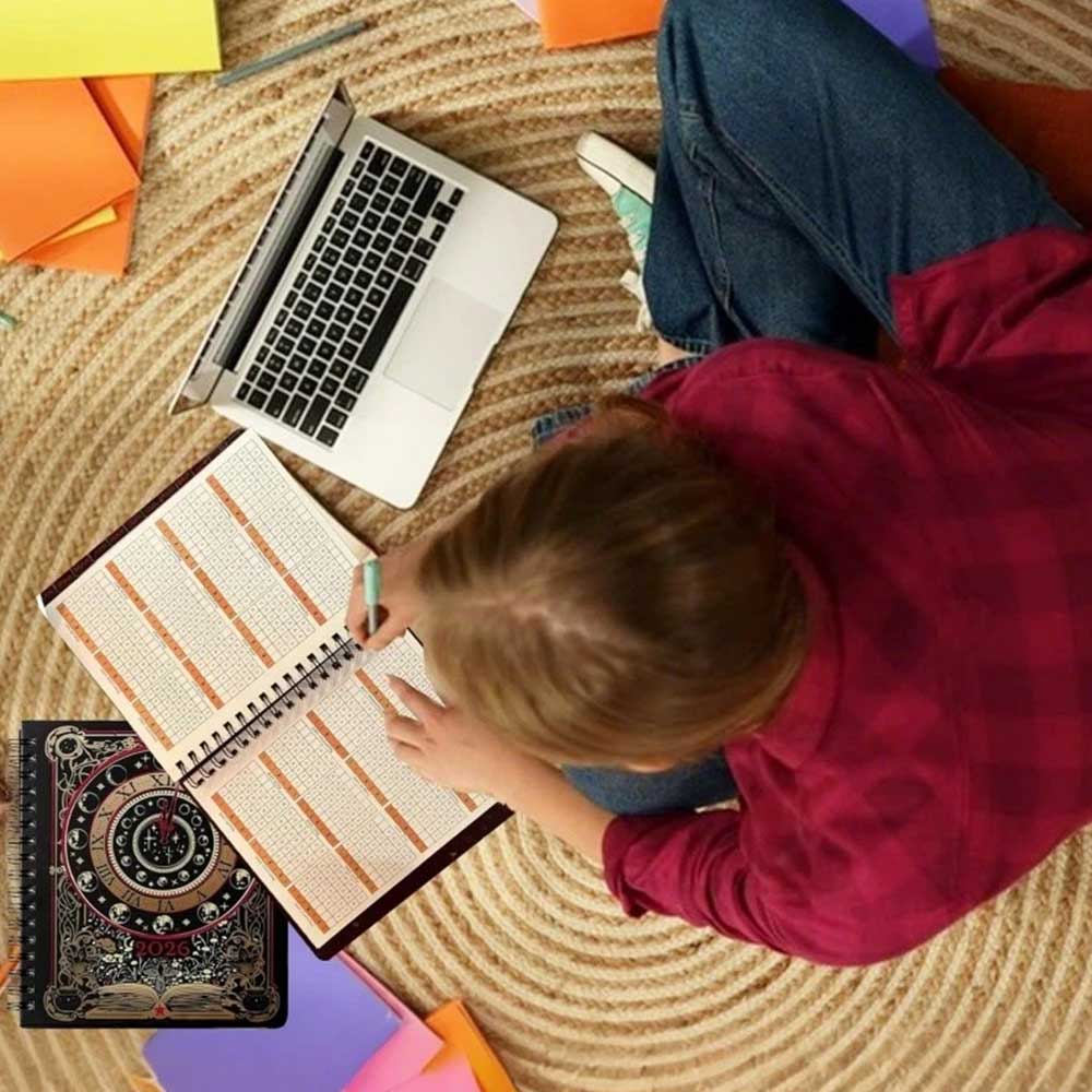 Waiting for the Night 2026 Weekly Planner - Spiral Bound Gothic Diary Notebook