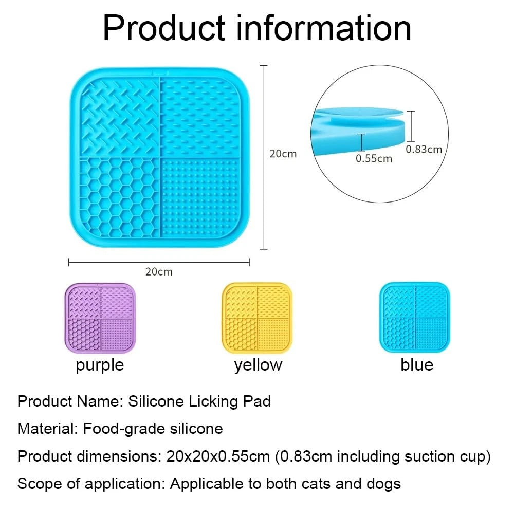 3 Pack Pet Lick Mat – Food-Grade Silicone Slow Feeder with Suction Cups