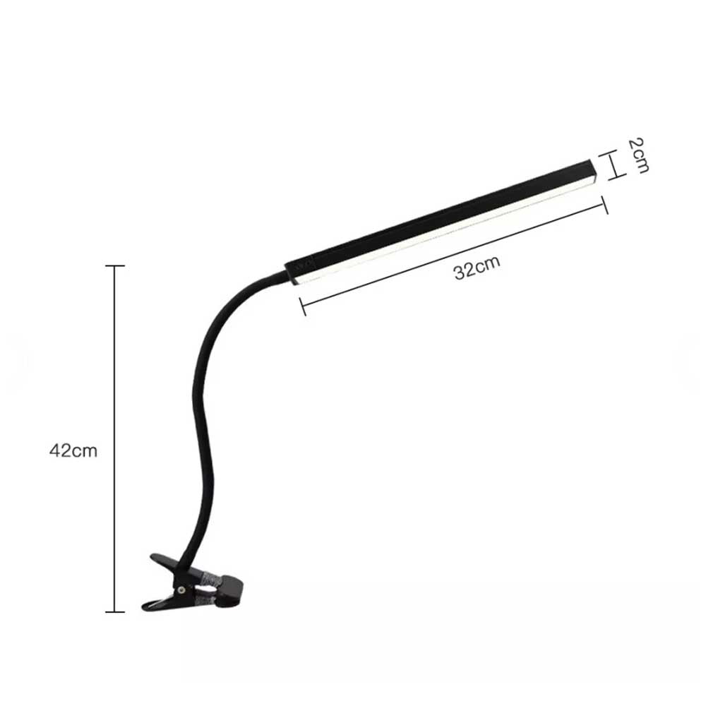 Modern Clip On LED Desk Lamp Eye Care USB Power Dimmable Light Adjustable Clamp