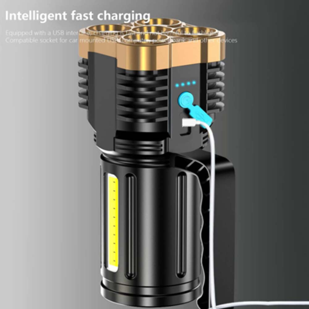 Rechargeable Portable LED COB Torchlight SPOTLIGHT Waterproof Torch Light