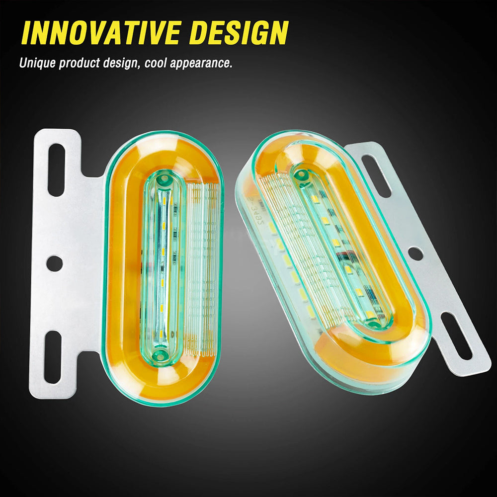 4X 24V Truck Side Marker Light Dynamic LED Yellow Trailer Lorry Van Bus Caravan