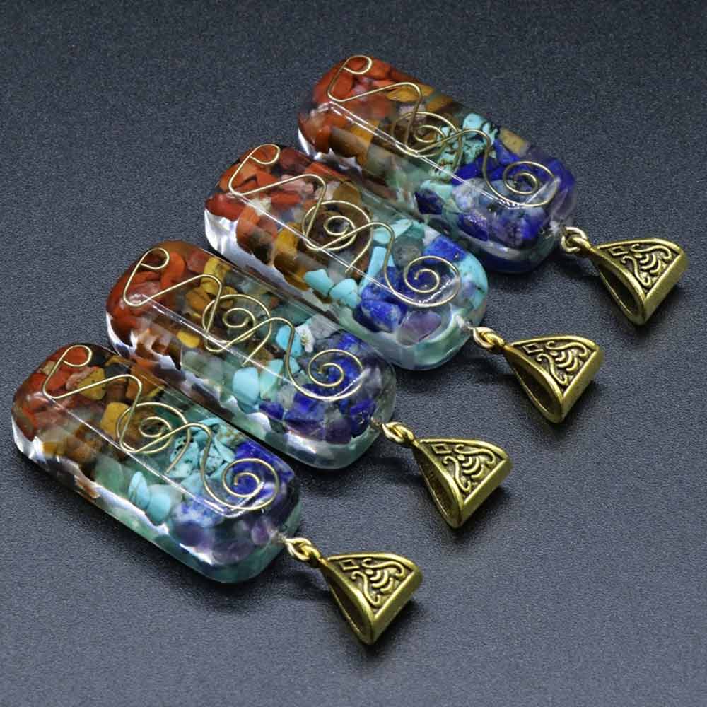 7 Chakra Crystal Necklace –1PC  Healing Stone Energy Pendant for Yoga & Meditation