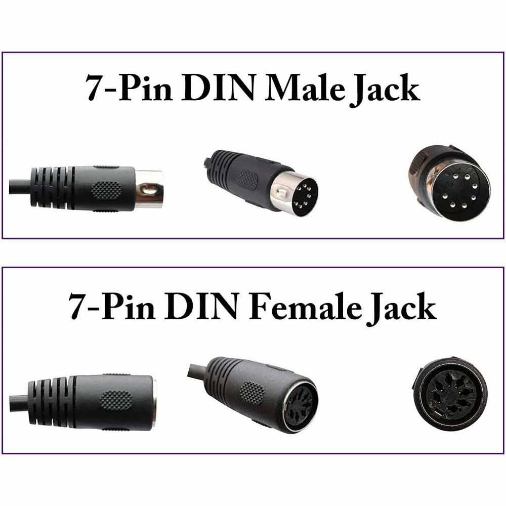 7-Pin Male to Dual 7-Pin Female DIN Y Splitter Stereo Cable – 0.5m
