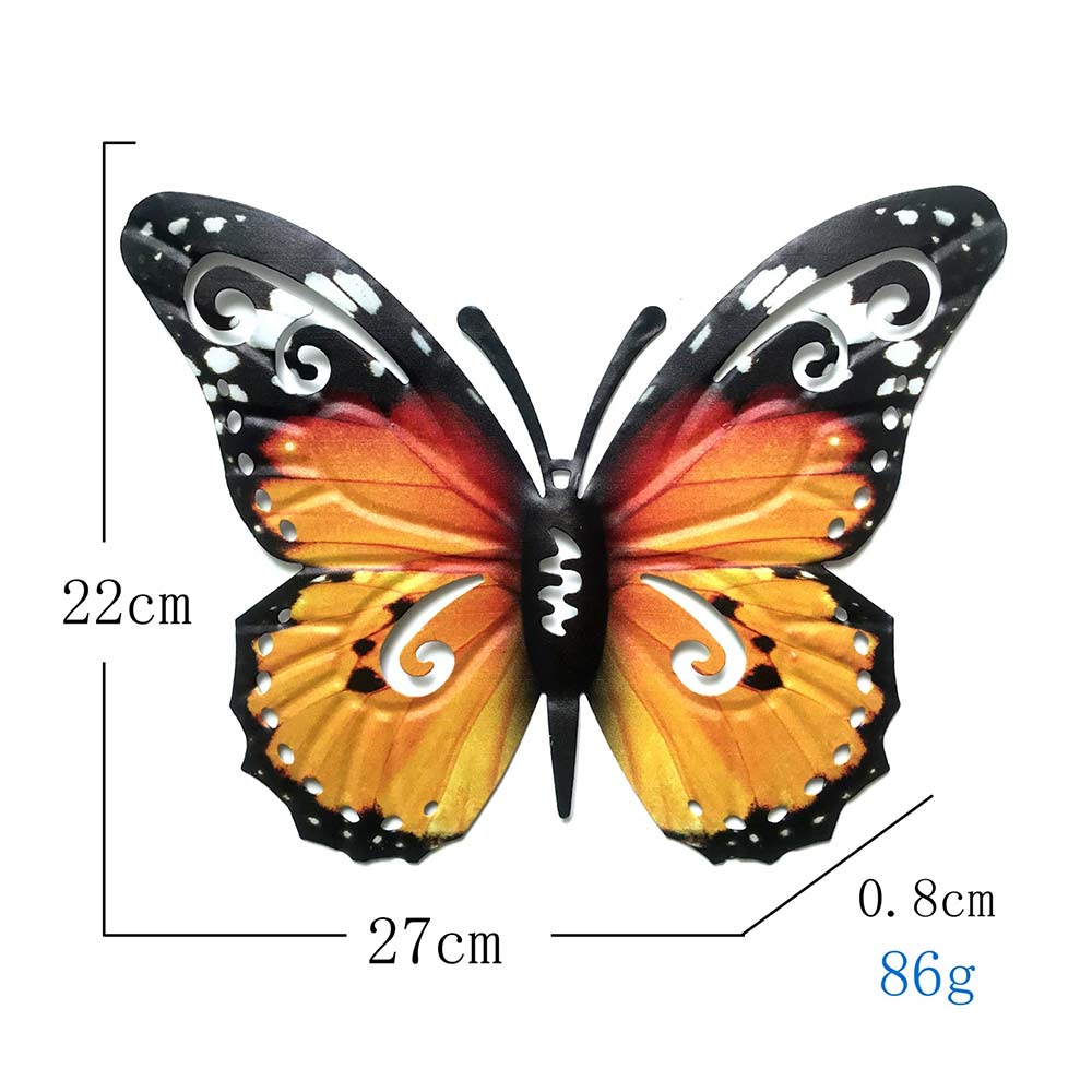 Metal Butterfly Wall Art Decor for Garden & Home, 22x27cm Ornament