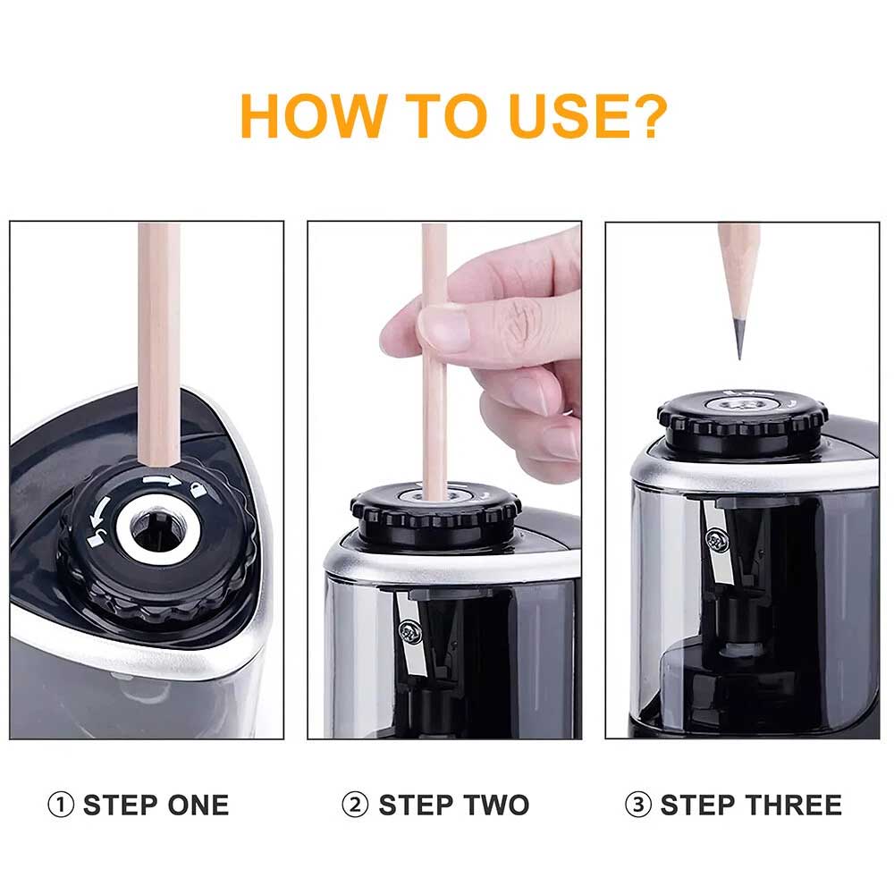 Electric Automatic Pencil Sharpener Battery Operated Kids School Office Gift