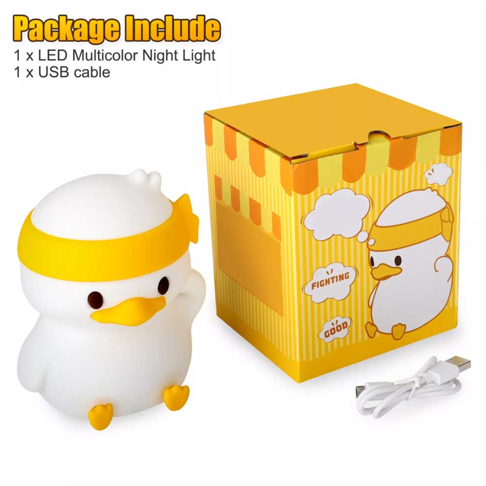 Duck LED Night Light – 6 Cute Color Changing, Dimmable, USB Rechargeable for Bedroom