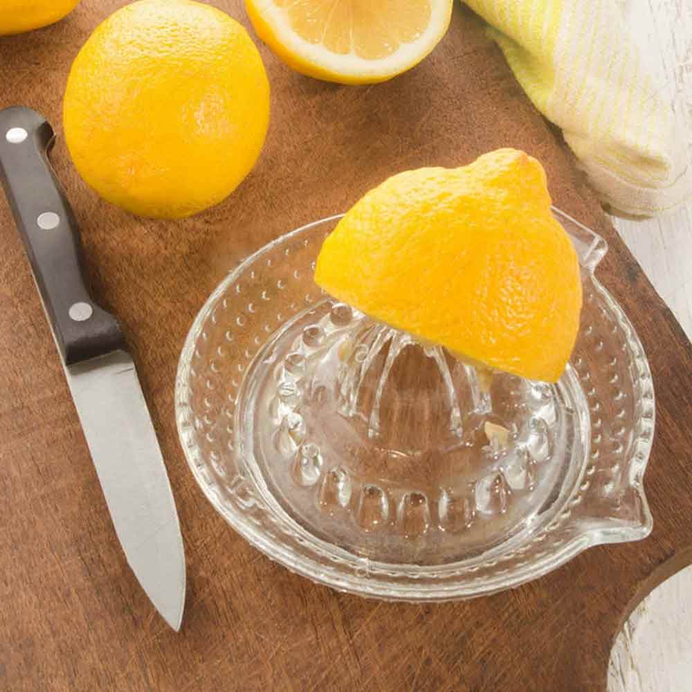 Traditional Glass Lemon Squeezer – Fruit & Lime Juicer Press, 13cm