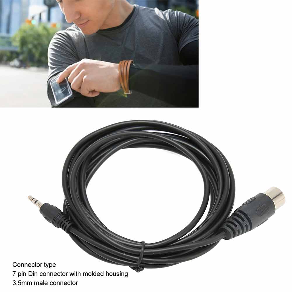 7-Pin DIN MIDI Male to 3.5mm Male Cable – Stereo HiFi Replacement Cable, 1.5m