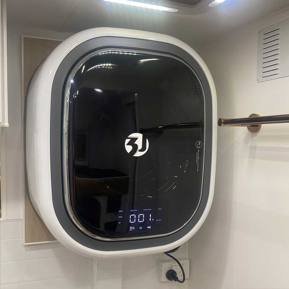 2.5kg Wall Mounted Washing Machine with Touch Screen - Compact Laundry Solution for RV & Caravan