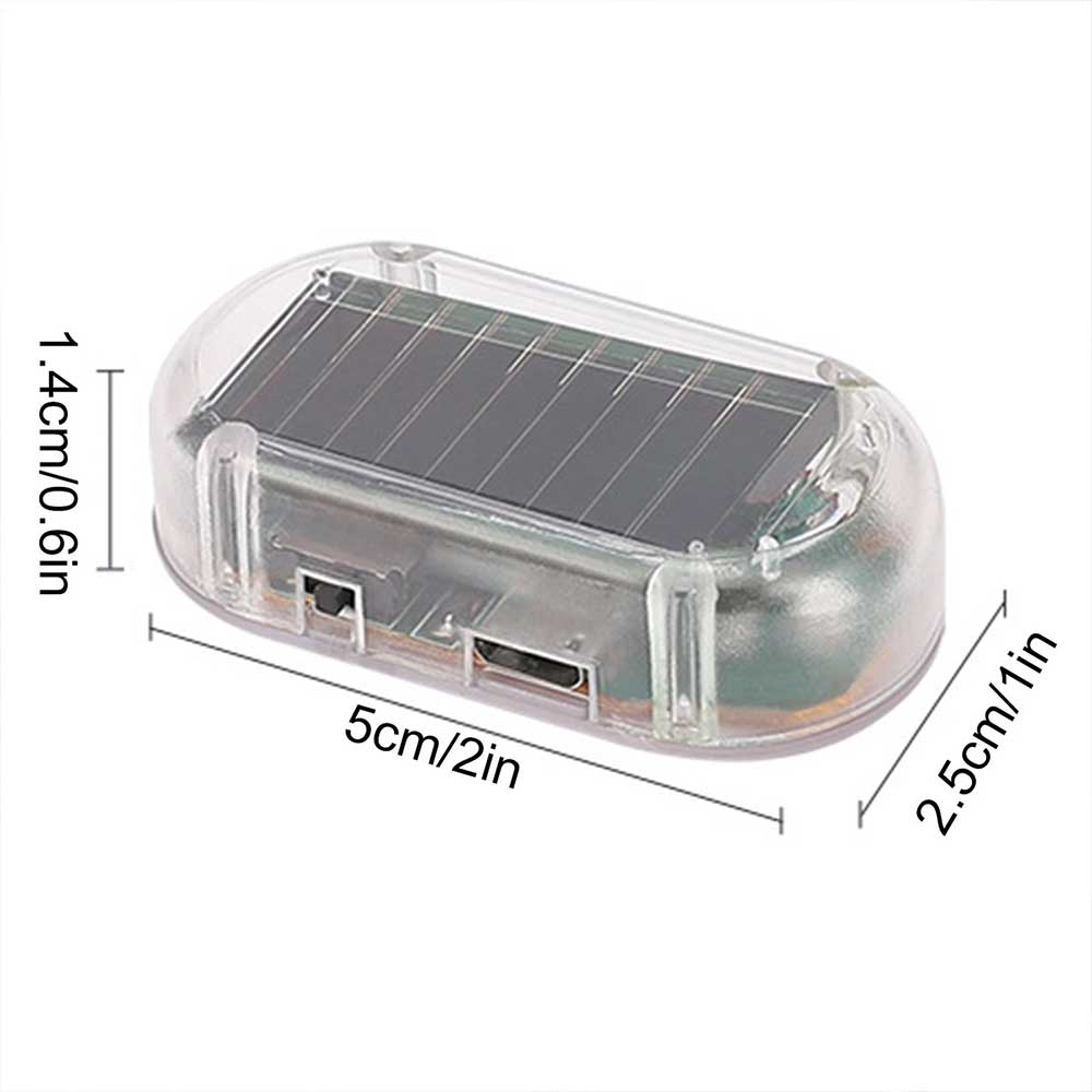 2PCS Solar Dummy Alarm LED Lights - Car Anti-Theft Flashing Warning Security