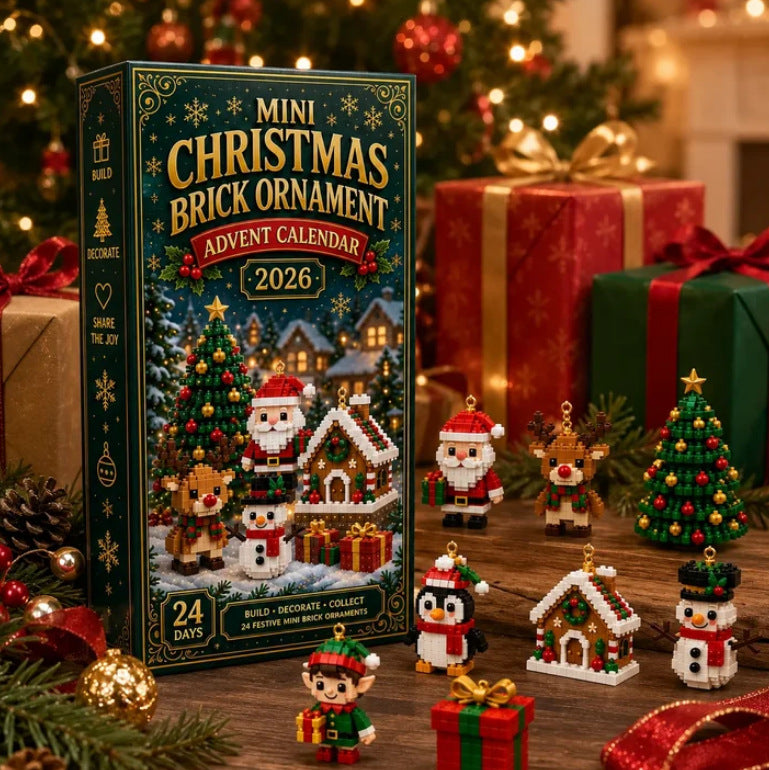 24 Pre-Assembled Brick Advent Calendar – Christmas Countdown Blind Box Ornaments