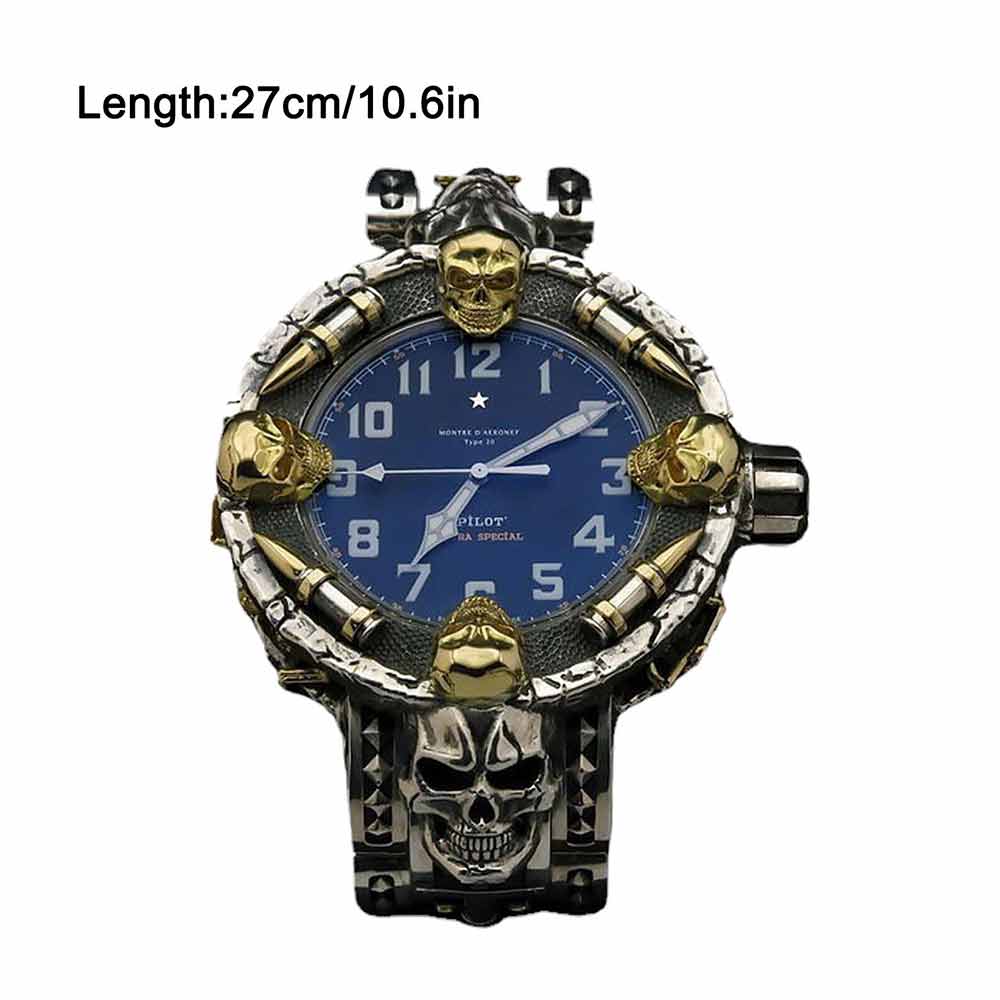 Punk Skull Watch for Men Women Cool Style Wrist Watches Gift Box