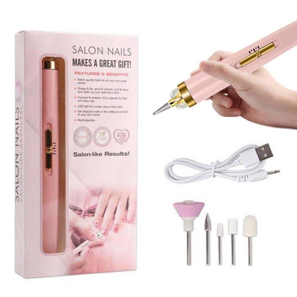 USB Electric Nail File – Rechargeable Manicure & Pedicure Drill Set
