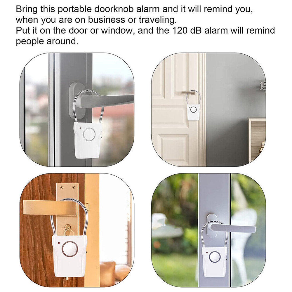 Electric Home Hotel Security Alarm Door Handle Alert Device Intruder Wireless