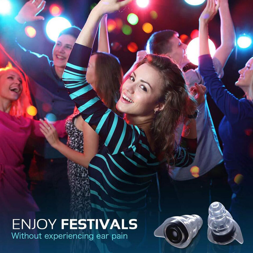 Pair 24dB Concert Earplugs High Fidelity Reusable Musicians Ear Plugs Music Festivals