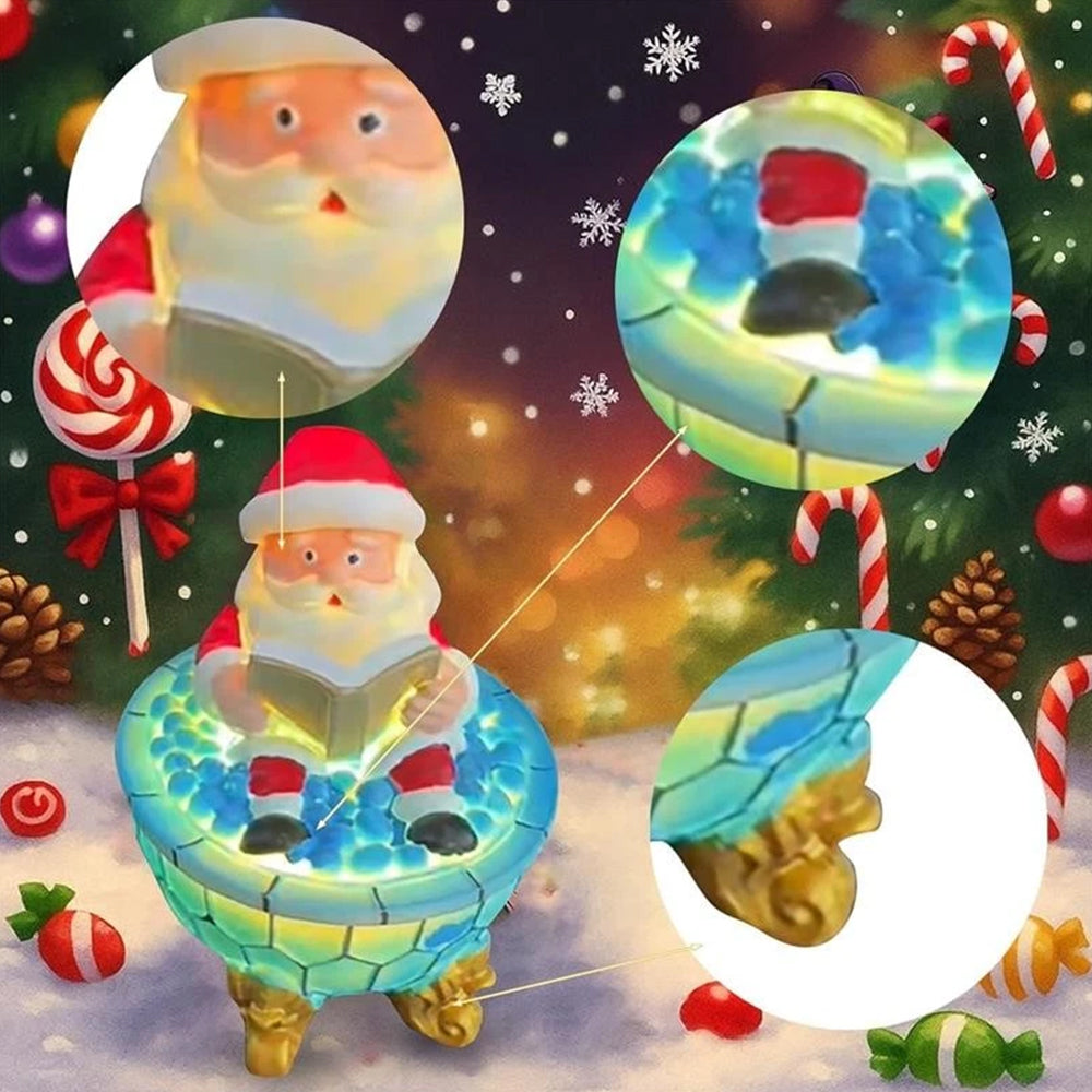 Christmas Santa Bubble Bath Lamp, Cute Santa Reading Books USB LED Lamp Decor