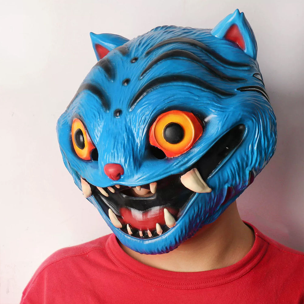 KPop Demon Hunter Latex Derpy Tiger Face Mask for Costume Party Cosplay Fancy Dress
