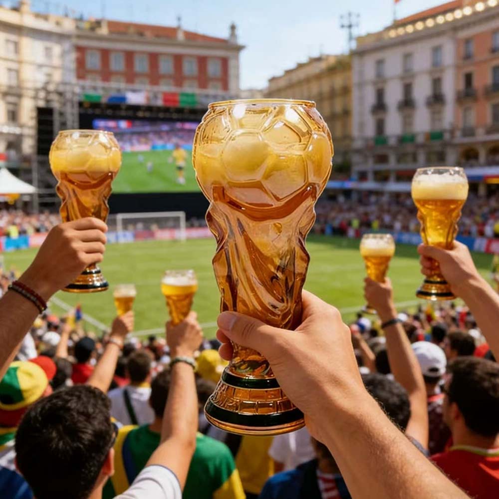 2026 World Cup Trophy Beer Glass – Iridescent Bar Football Decor Mug