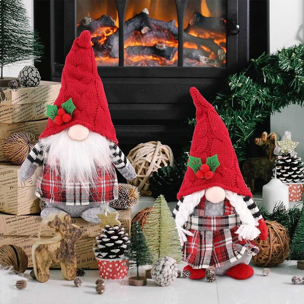 2-Pack Christmas Plush Doll Gnome – Xmas Dwarf Gonk Elf Home Decoration Ornament
