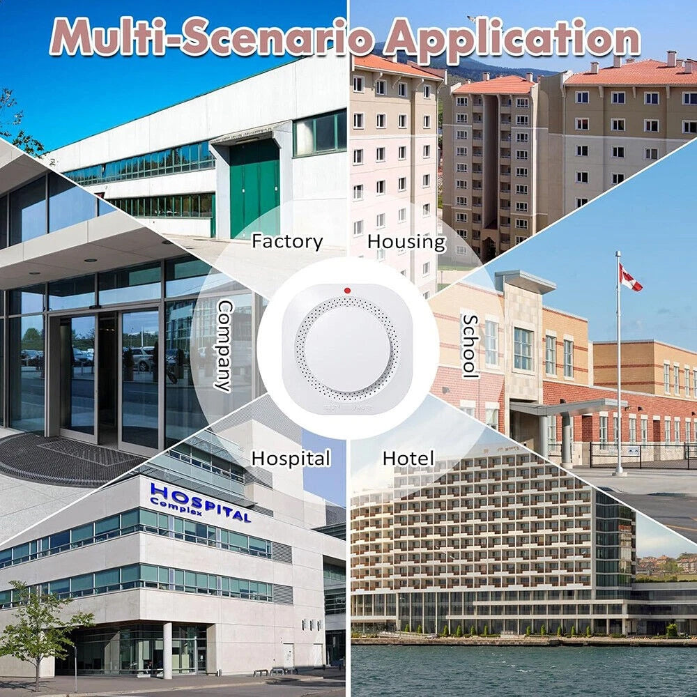 2-Pack Smoke & Gas Alarm Detector, Fire Alarm Sensor Battery-Powered for Home Safety