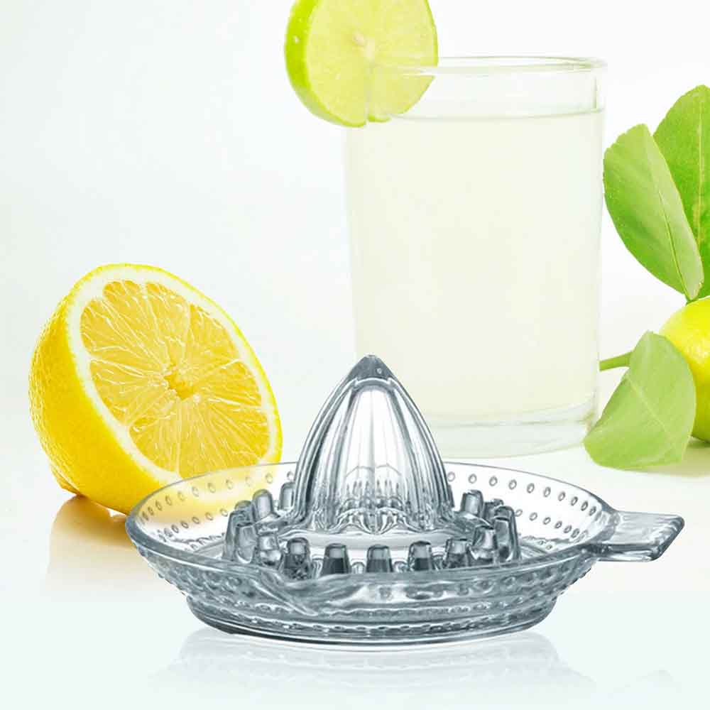 Traditional Glass Lemon Squeezer – Fruit & Lime Juicer Press, 13cm