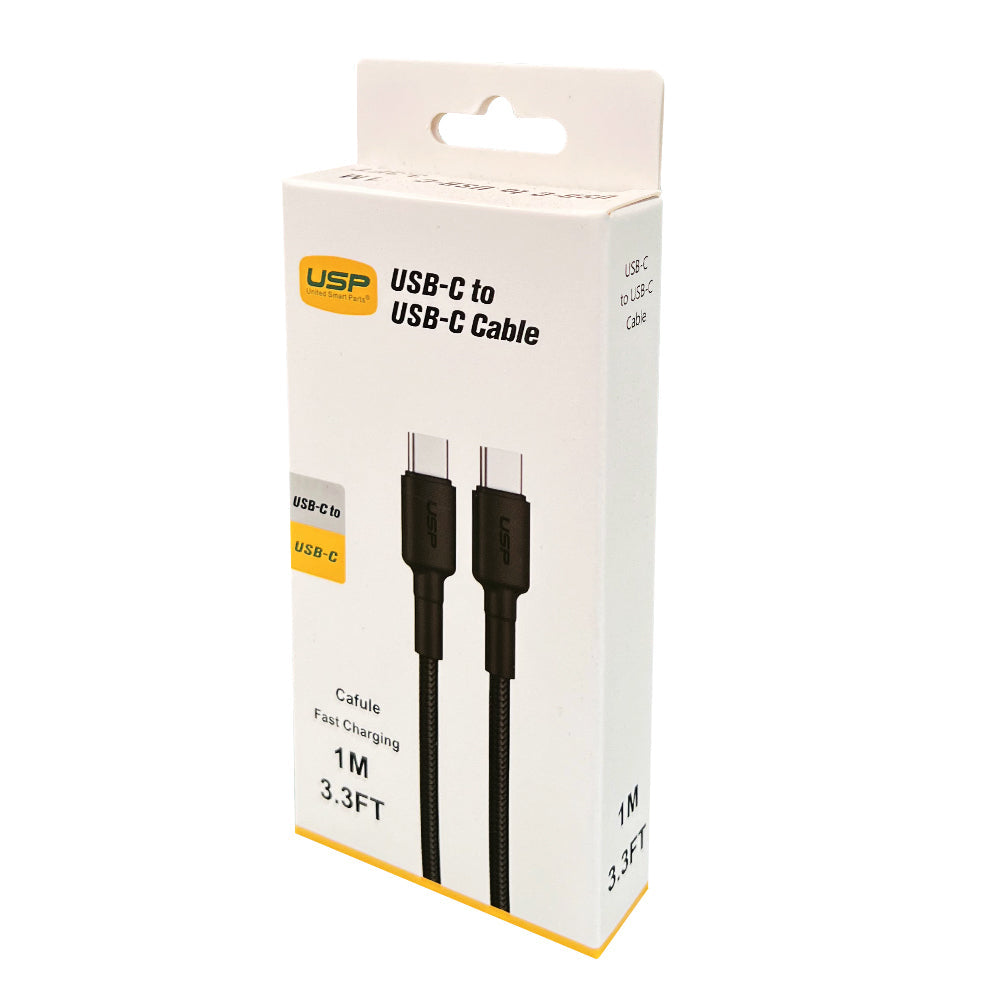 2M BoostUp Cafule USB-C to USB-C Cable Charge & Connect Black USP