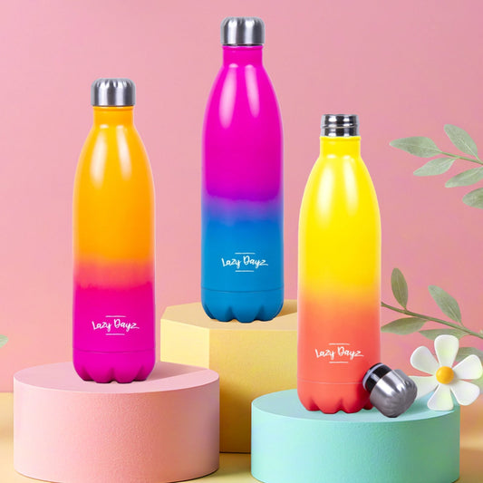 Lazy Dayz Jumbo Drink Bottle 1L - Yellow Peach Ombre