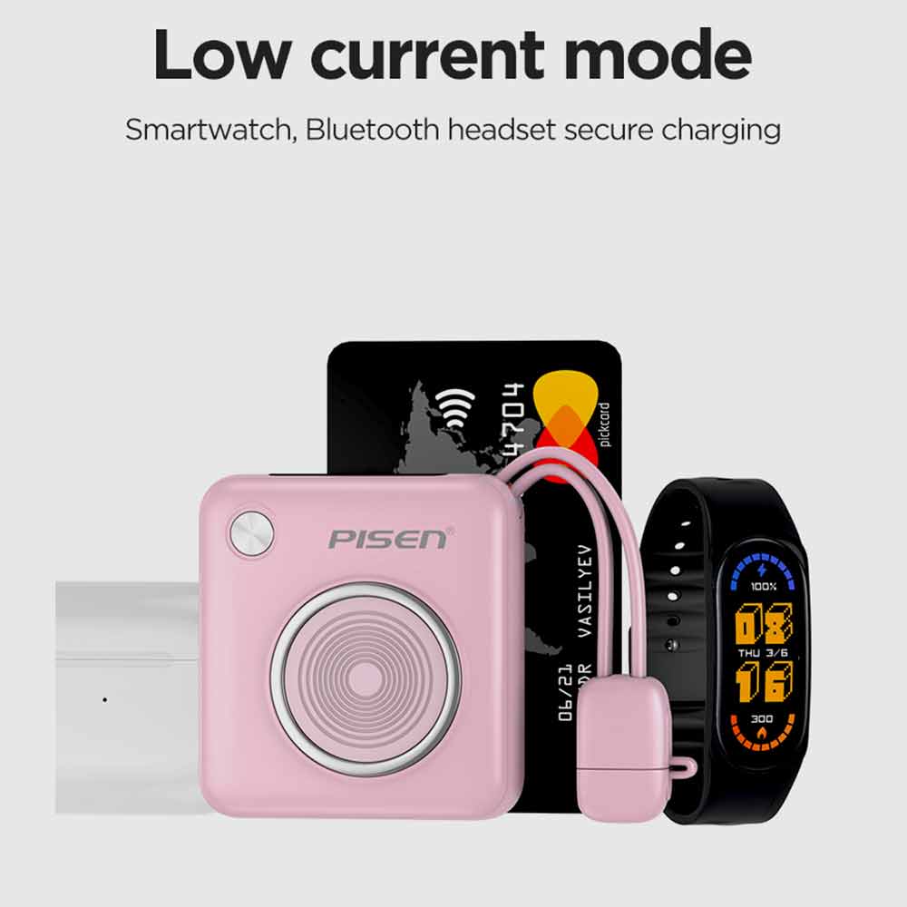 PD 3.0 Mini Fast Charging 22.5W Power Bank 10k (10000mAh) with Build-in Cable PISEN (Blue)