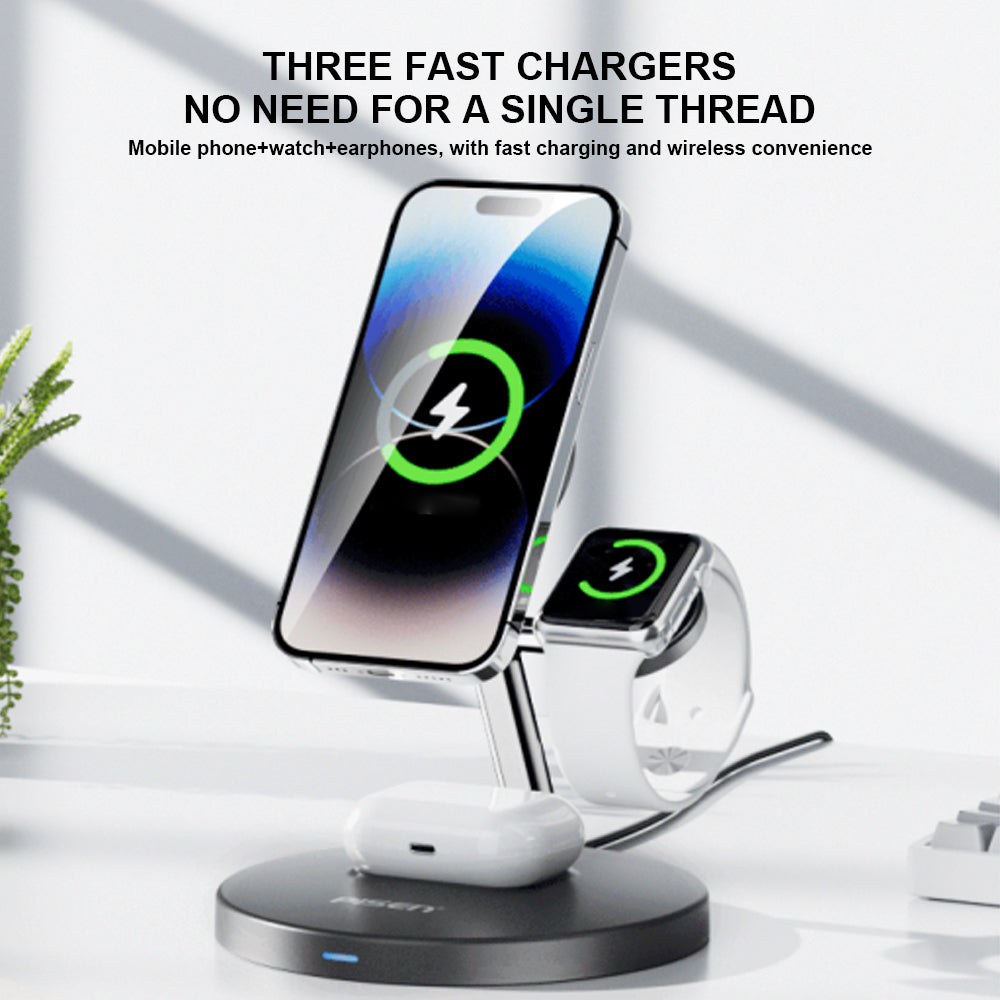 Pisen 15w 3 in 1 Wireless  Charging Station Wx02（XY-C39 White）