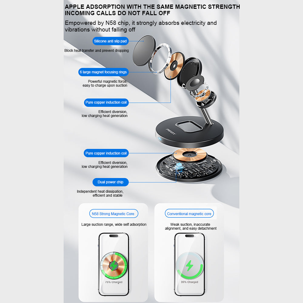 Pisen 15w 3 in 1 Wireless  Charging Station Wx02（XY-C39 White）