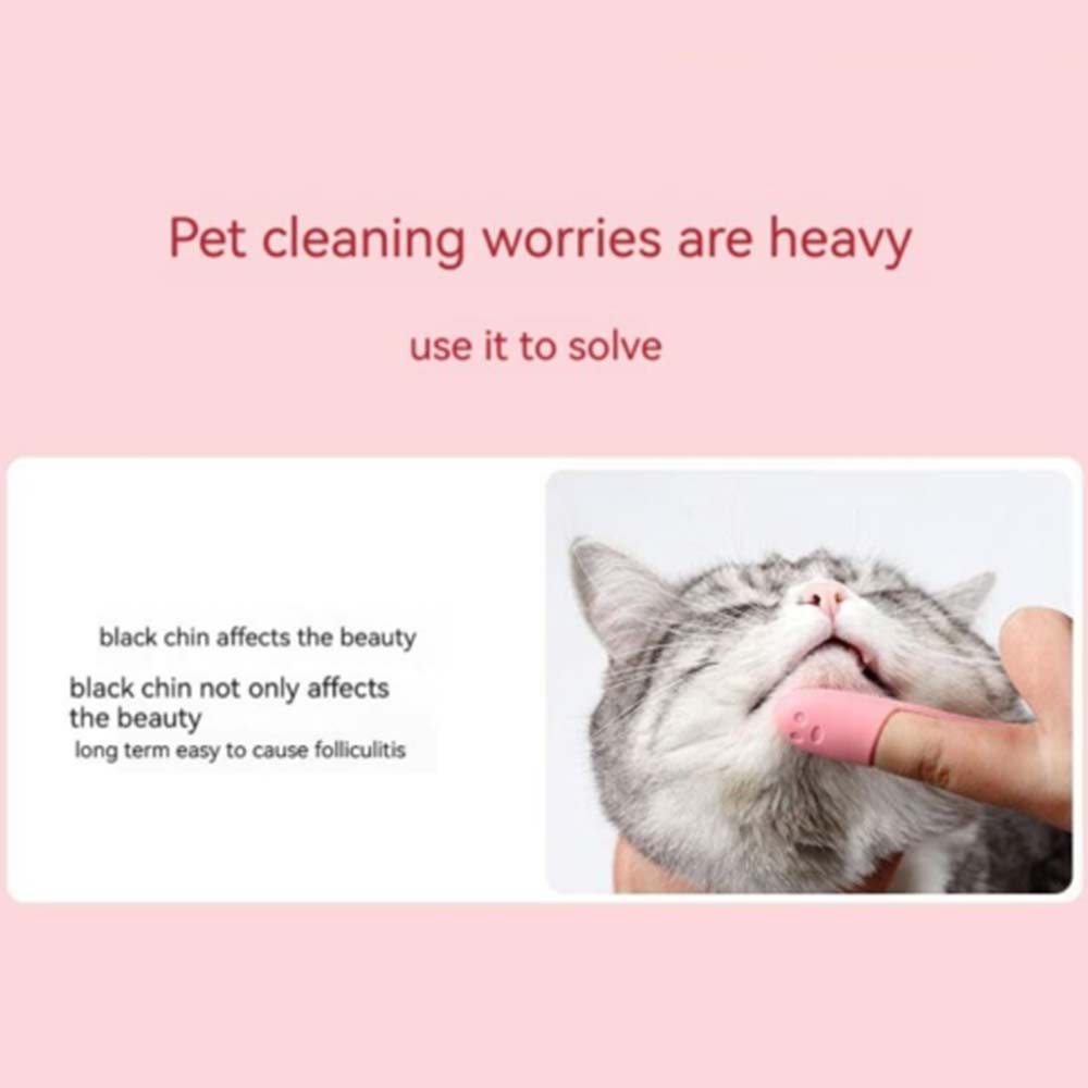 5PCS Pet Finger Toothbrush Dog Cat Silicone Teeth Cleaning Brush Soft Care Tool