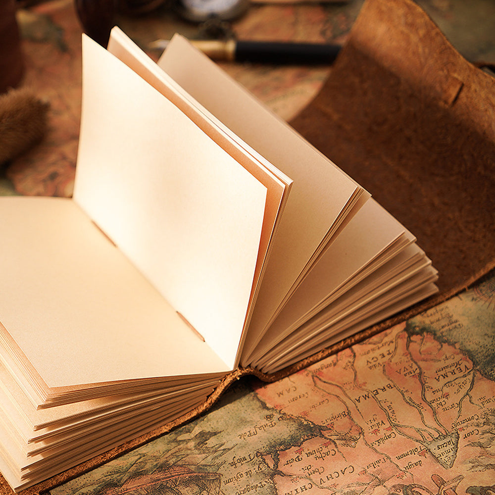 Leather Handmade Writing Notebook - Antique Vintage Brown Bound Daily Journal