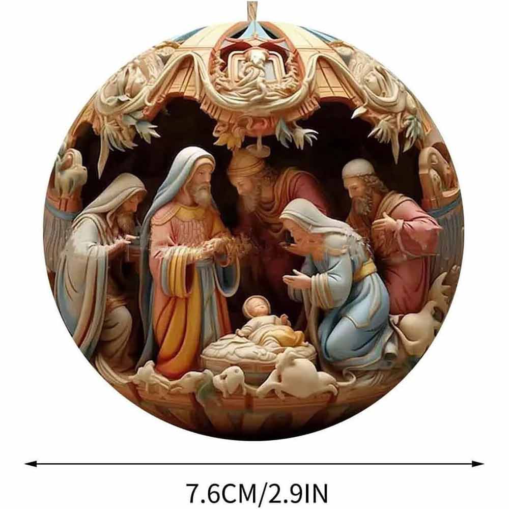 6PCS Nativity Christmas Ornament for Xmas Tree Birth of Jesus Christian Decor
