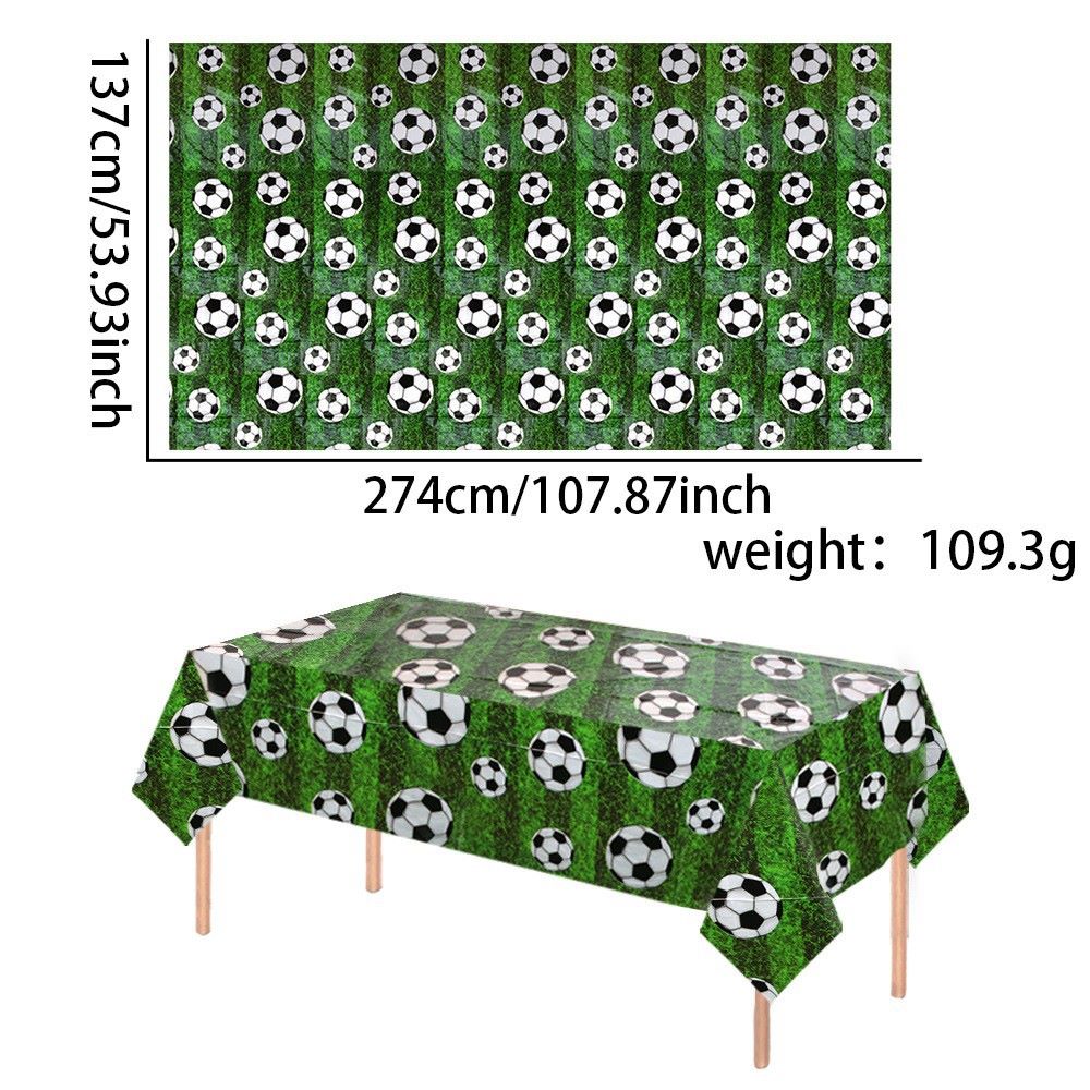 Soccer Theme Disposable Tablecloth Set of 2 – Party Background Cover, PE Plastic